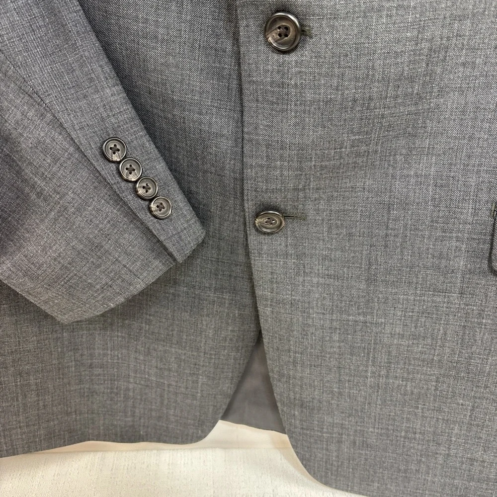 Lauren Ralph Lauren Men's Gray Textured Blazer Suit‎ Jacket Size 44L 100% Wool